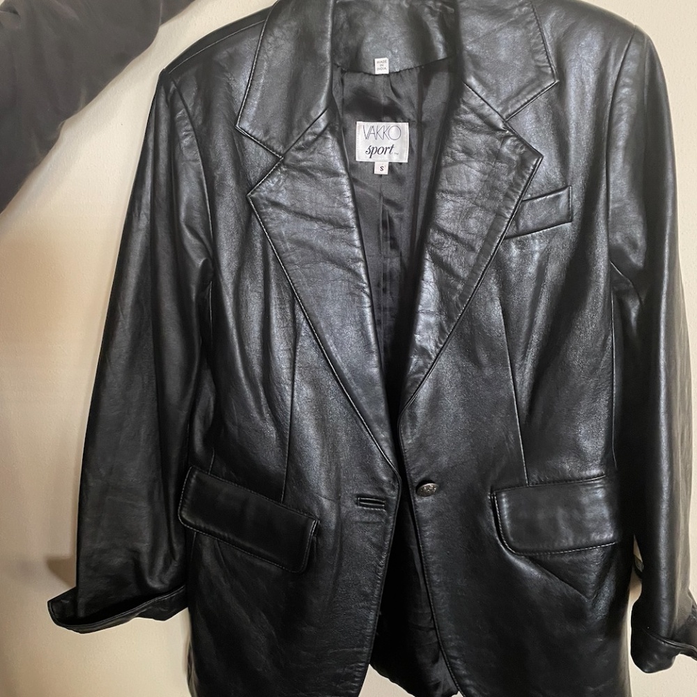 Vakko Sport Black Leather Jacket